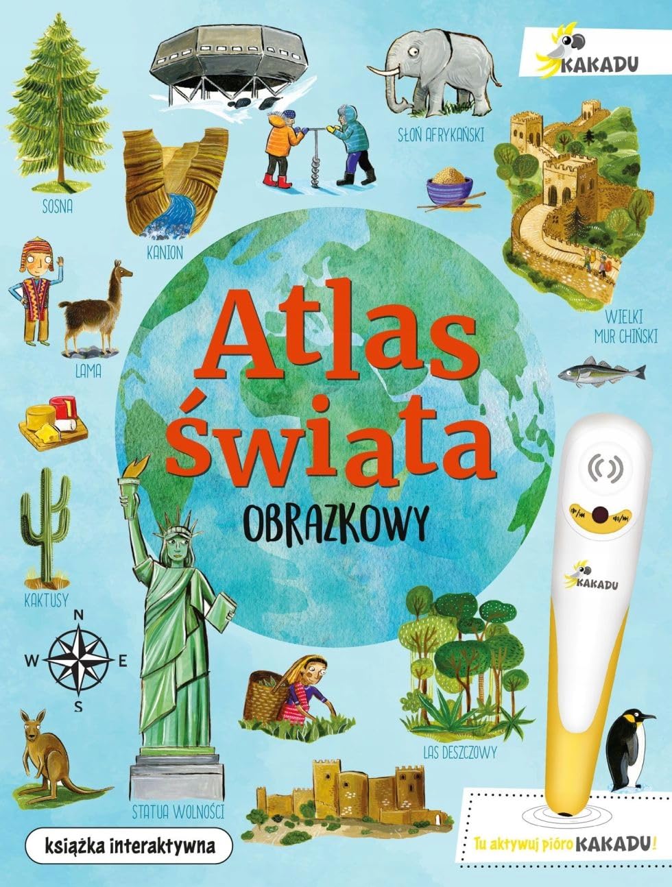 Obrazkowy atlas świata: ksiązka interaktywna, bez pióra Kakadu