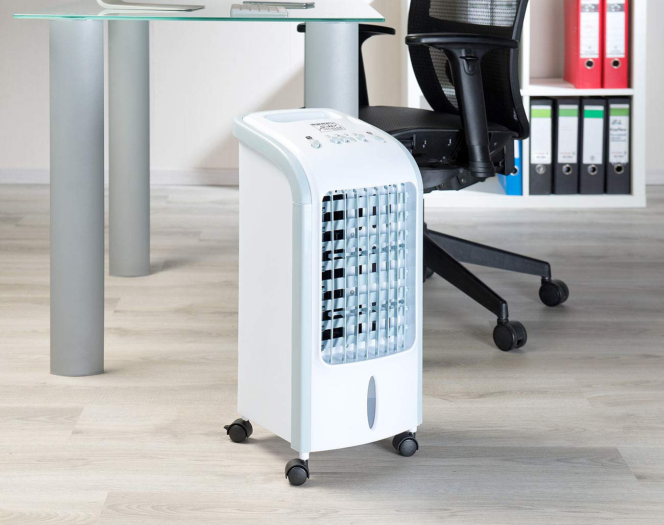 Sichler Haushaltsgeräte Luftkühler mit Wasser: 2in1-Luftkühler und Luftbefeuchter mit Oszillation, 3,5 Liter, 75 Watt (und Befeuchter, Mobiler, Kühl)