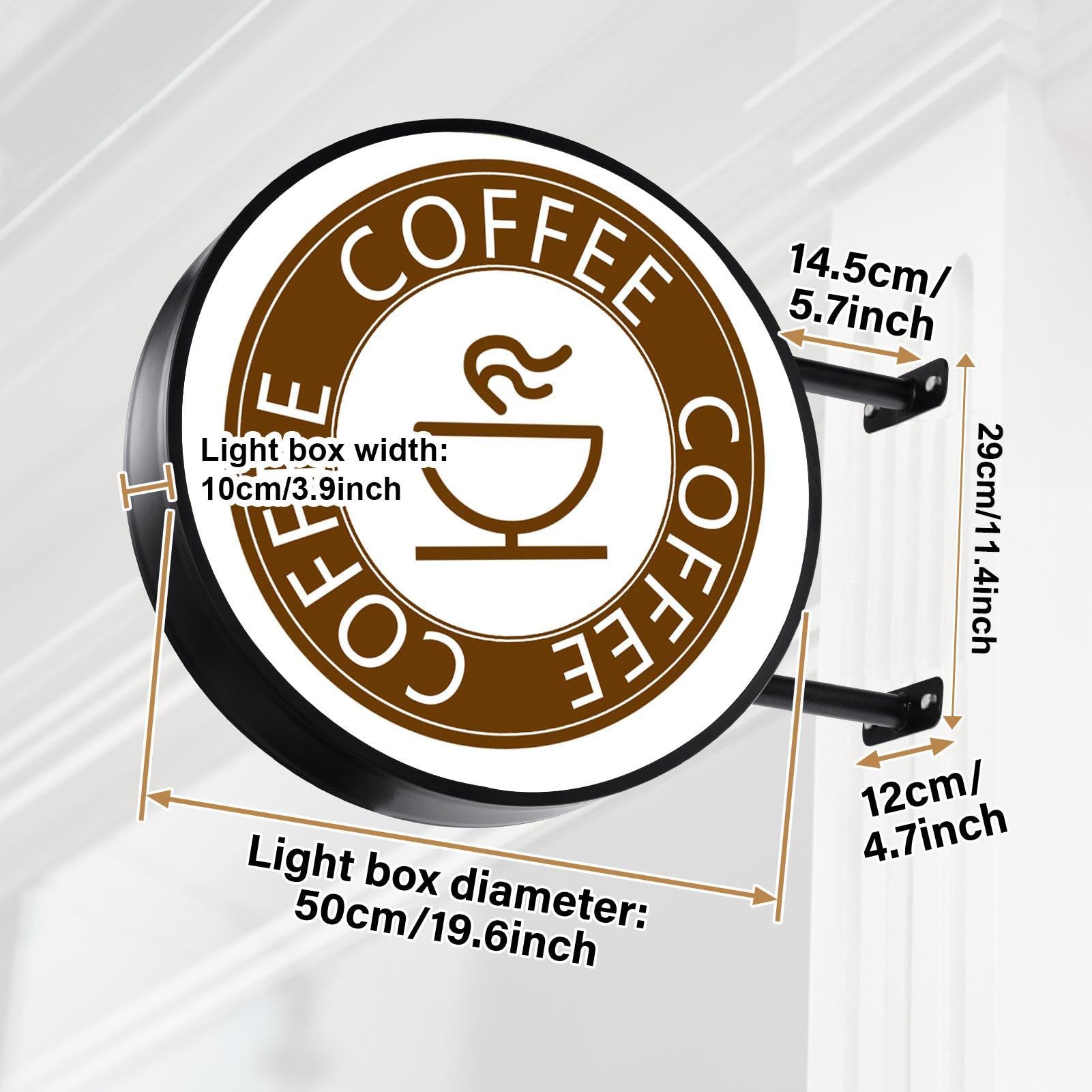 Señal de publicidad LED de doble cara para publicidad, cartel de proyección publicitaria de doble cara | 50,8 cm iluminado letrero de neón | Para cafés, hoteles, restaurantes, tiendas minoristas