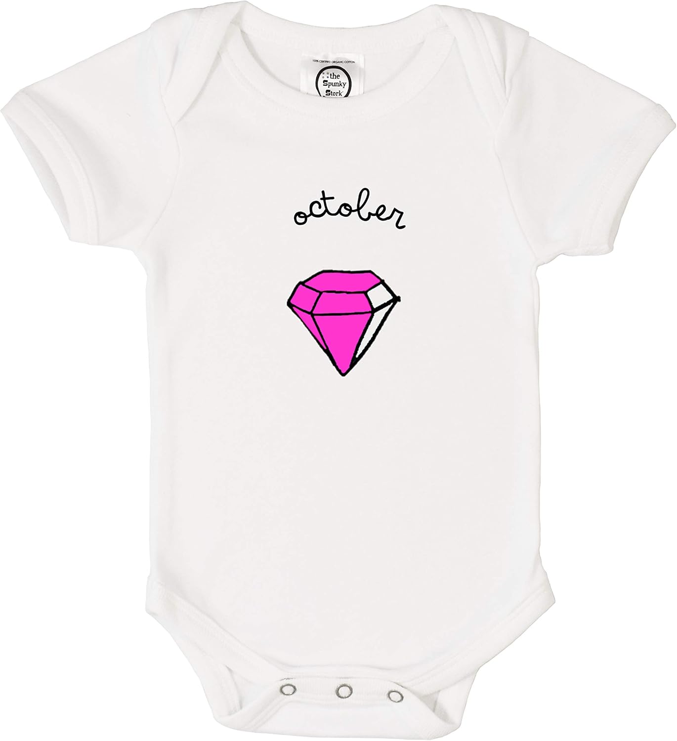The Spunky Stork Birthstone Gem Stone Birth Month Organic Cotton Baby Bodysuit