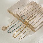 Boho Necklaces for Women Layered Turquosise Beaded Necklace Western Jewelry for Women Cowgirl Cowboy Country Necklace Sequin Coin Necklaces Country Concert Accessories Bohemian Boho Western Jewelry