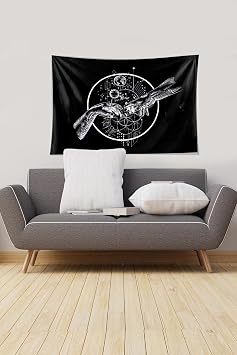 Ontheclouds Siyah Ademin Yaratılışı Leke Tutmaz Kadife Kumaş Duvar Örtüsü Duvar Halısı Tapestry, 100 x 140