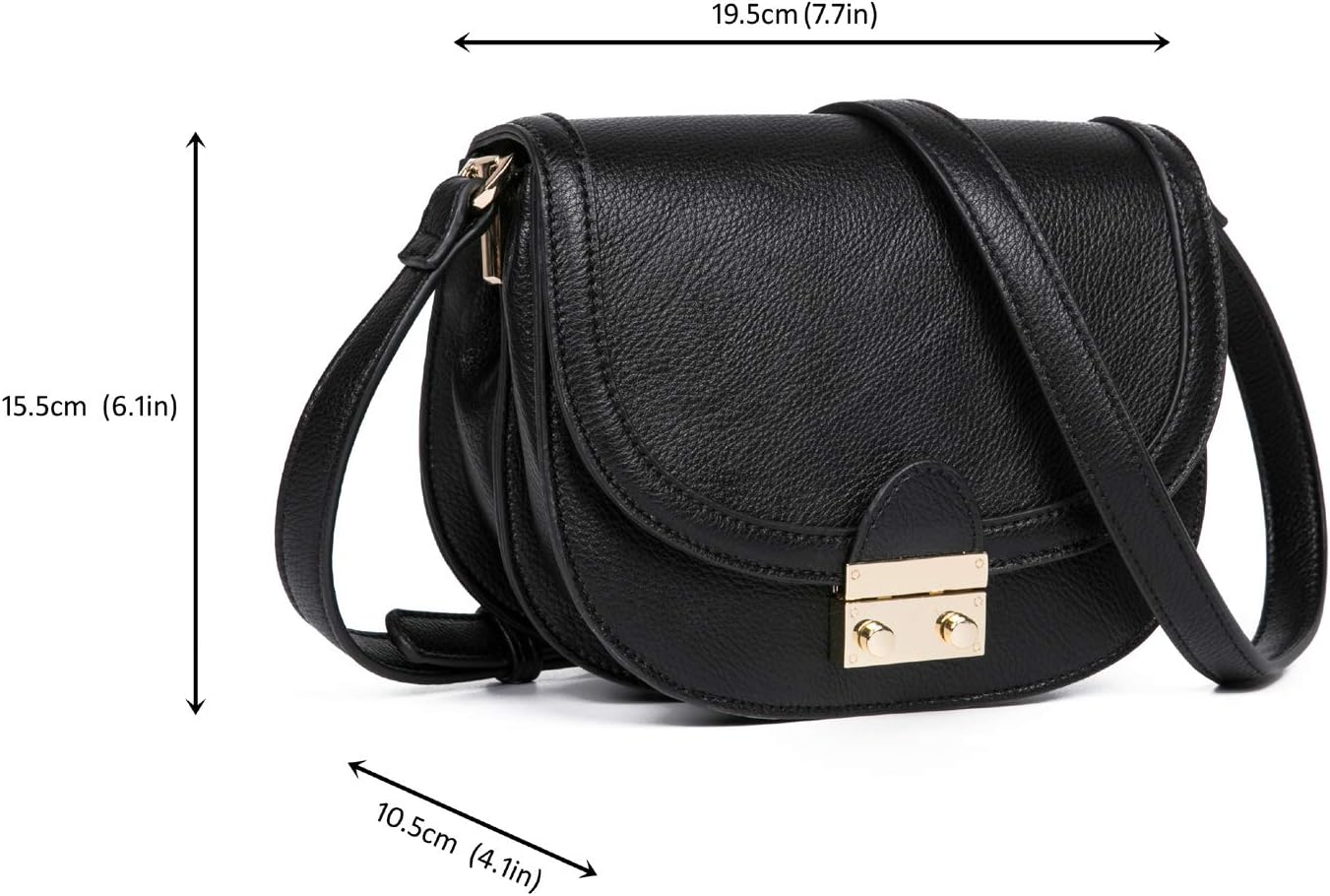 FEVERSOLE Crossbody Bag Vegan Leather Women Retro Small Saddle Satchel Shoulder Bag Tote With Long Adjustable Strap - Image 5