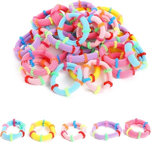 Miniatura 2 de 100 bandas de goma para mascotas, coloridos lazos para el pelo de perros cachorros, bandas elásticas de nailon súper elásticas, lazos para el pelo