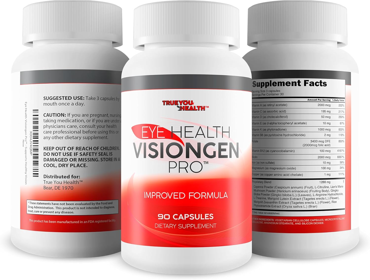 Eye Health Visiongen Pro - Improved Formula - Our Best Lutein Supplements for Eyes with Zeaxanthin and Vitamin A - Natural Vision Pills for Eyes - Natural Herbalstep 14 in One Advanced Eye Formula