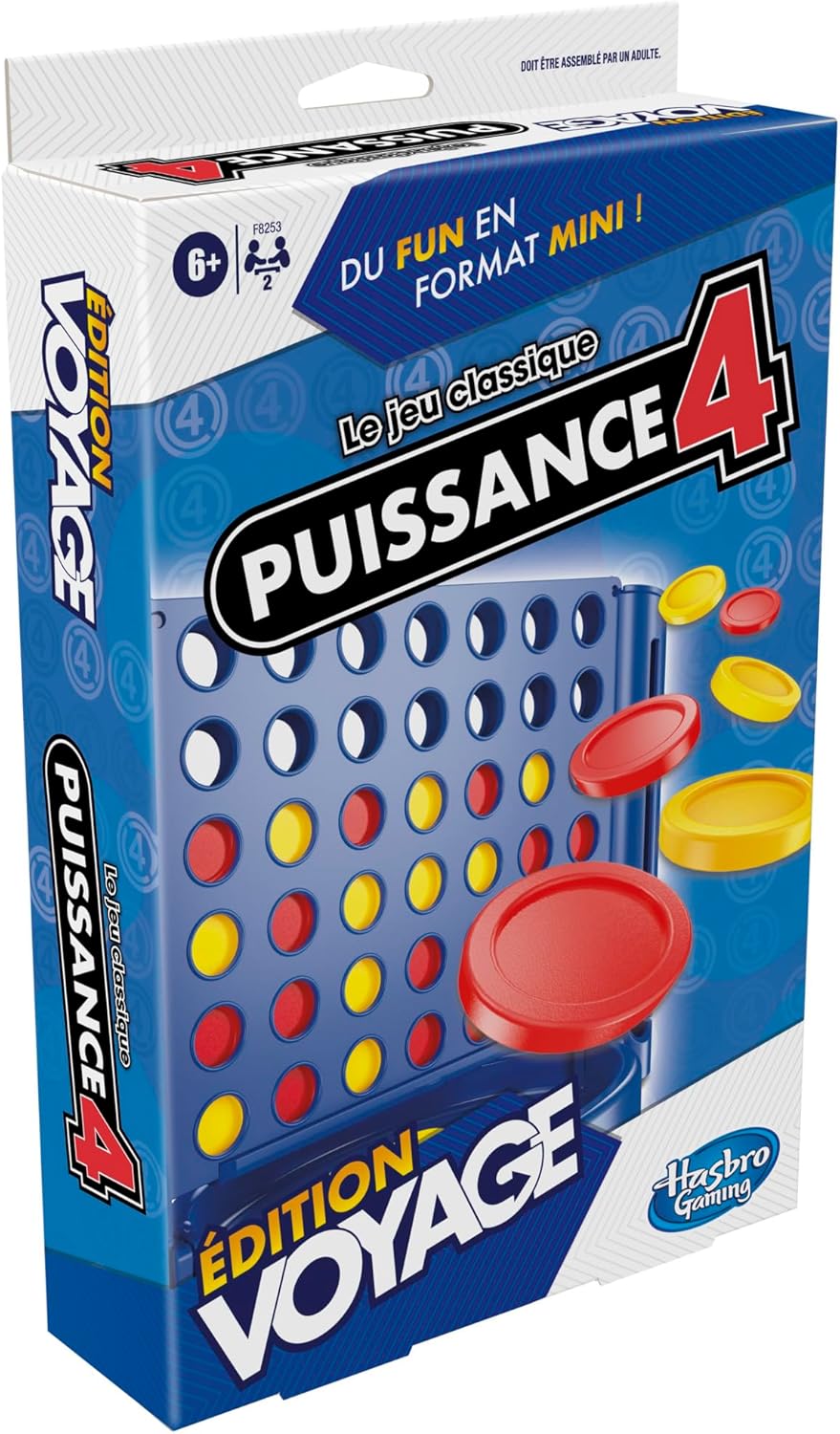 Hasbro Gaming Power 4 Edition Travel, Board Game, Portable & Multiplayer, Travel Games, Stacking Games for Kids from 6 Years Old