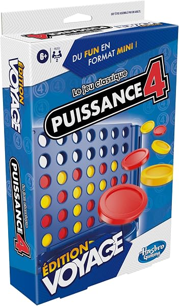 Hasbro Gaming Puissance 4 édition Voyage, Jeu de société, Portable et multijoueur, Jeux de Voyage, Jeux d'empilement pour Enfants à partir de 6 Ans - 5
