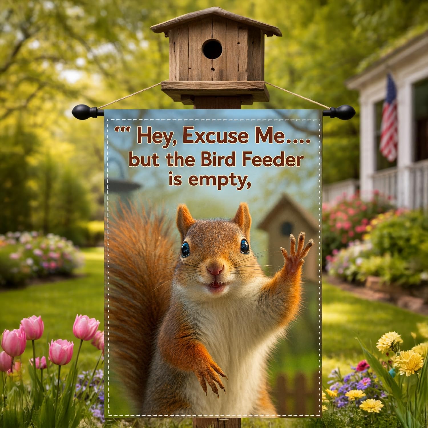 Everyday Squirrel Garden Flag 12 x 18 Inch Polyester Outdoor Yard Decor Cute Animal Welcome Sign for Home Garden Patio Porch Seasonal Display - Image 4