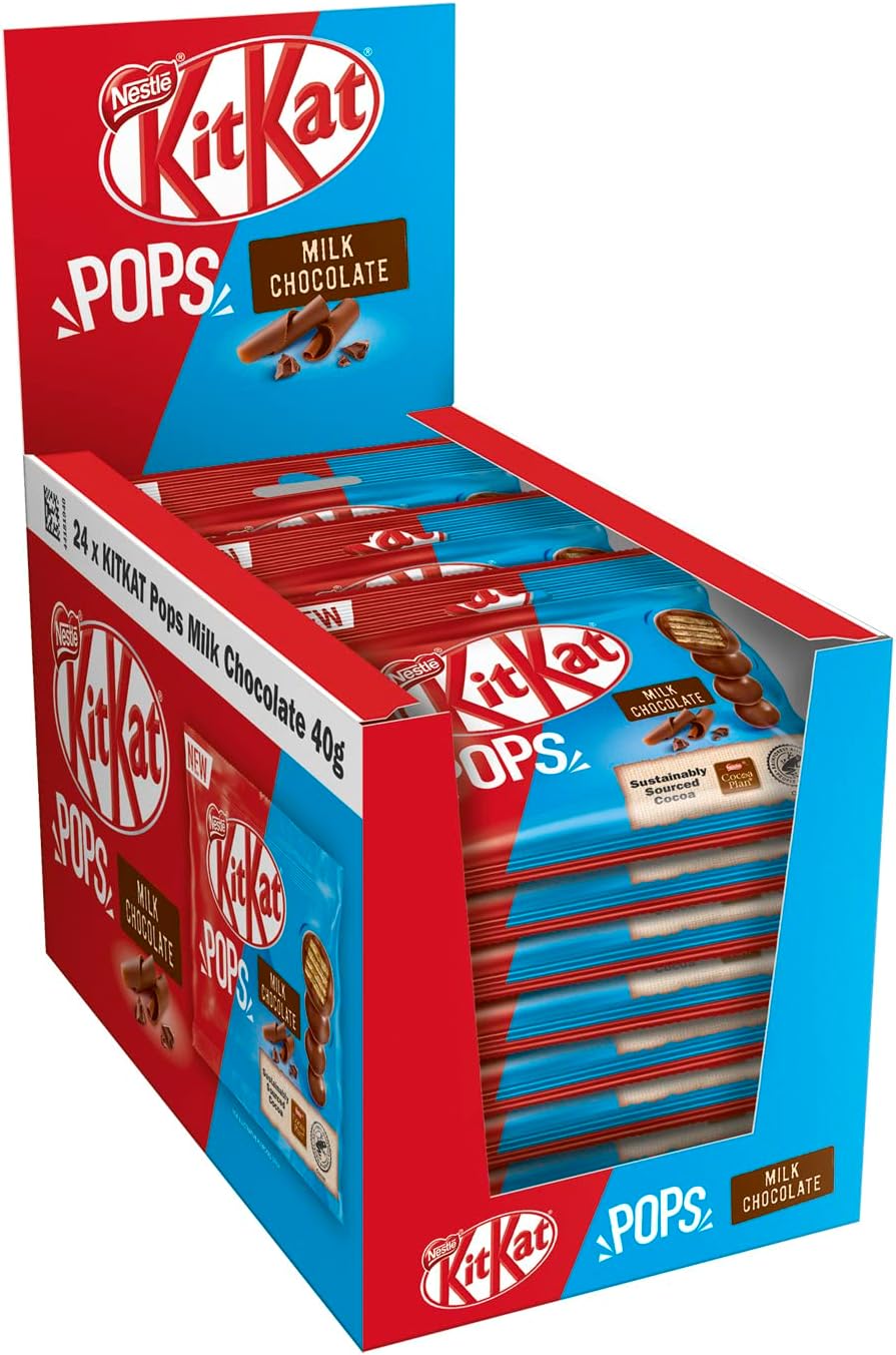 KITKAT Pops Milk Palline di Wafer ricoperte di Cioccolato al Latte, 24 Sacchetti da 40 g (960 g) - Immagine 3
