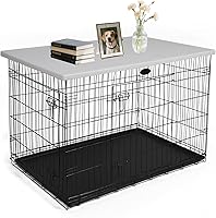 Vista 11 de Rockever Funda para jaula de perro con mesa para jaula de perro de 42 pulgadas, funda resistente al agua, de poliéster resistente a los rayos UV
