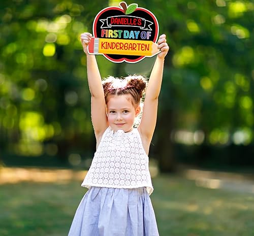 Miniatura 3 de Letrero de primer y último día de escuela, 9.5 x 11.8 pulgadas, lápiz de doble cara para el regreso a la escuela, para niños, niñas, niños,