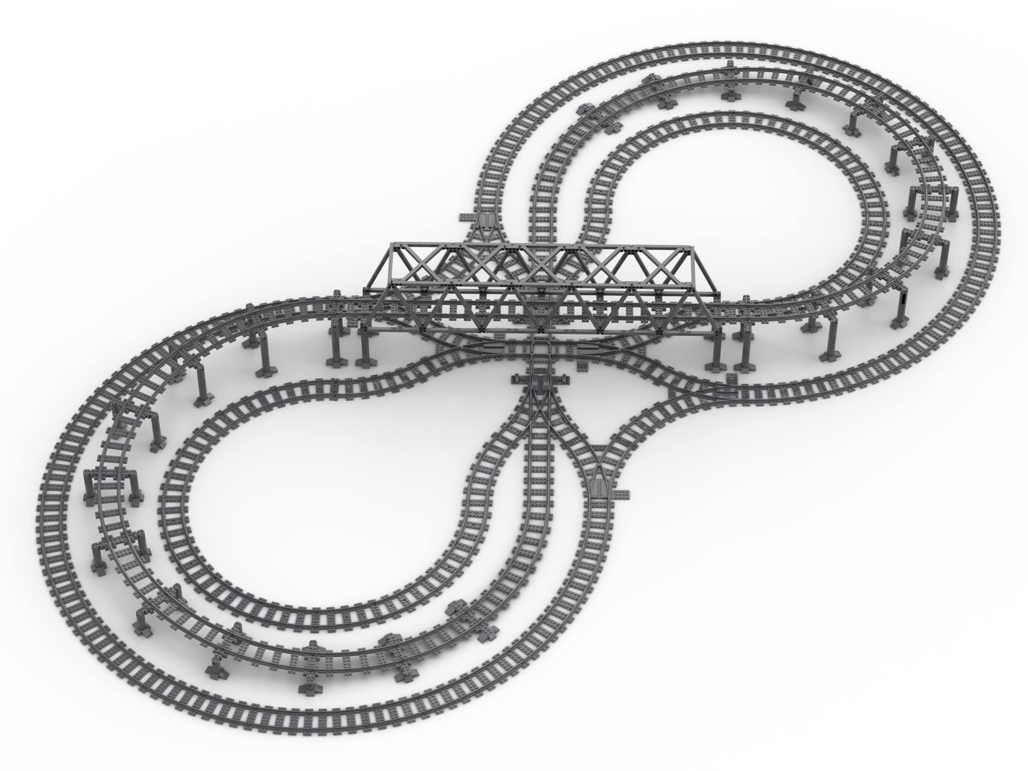 Trixbrix Supporti Bundle 2.0 compatibile con set di treni Lego City 60197 60198 10277 60205 60238 60337 (Infinity Loop)