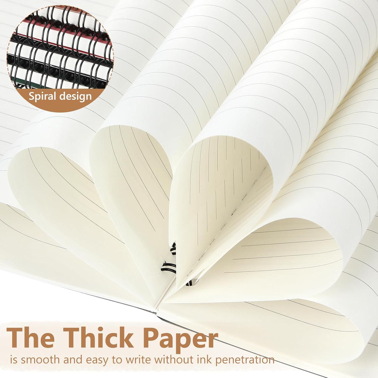 Fuutreo 12 Pcs Spiral Notebook for Work A5 8.3 x 5.7 Inch College Ruled Spiral Journal Notebook Kraft Cover Ruled Paper, 12 Color, 60 Sheets, 120 Pages for Office School (Office Color,Classic)