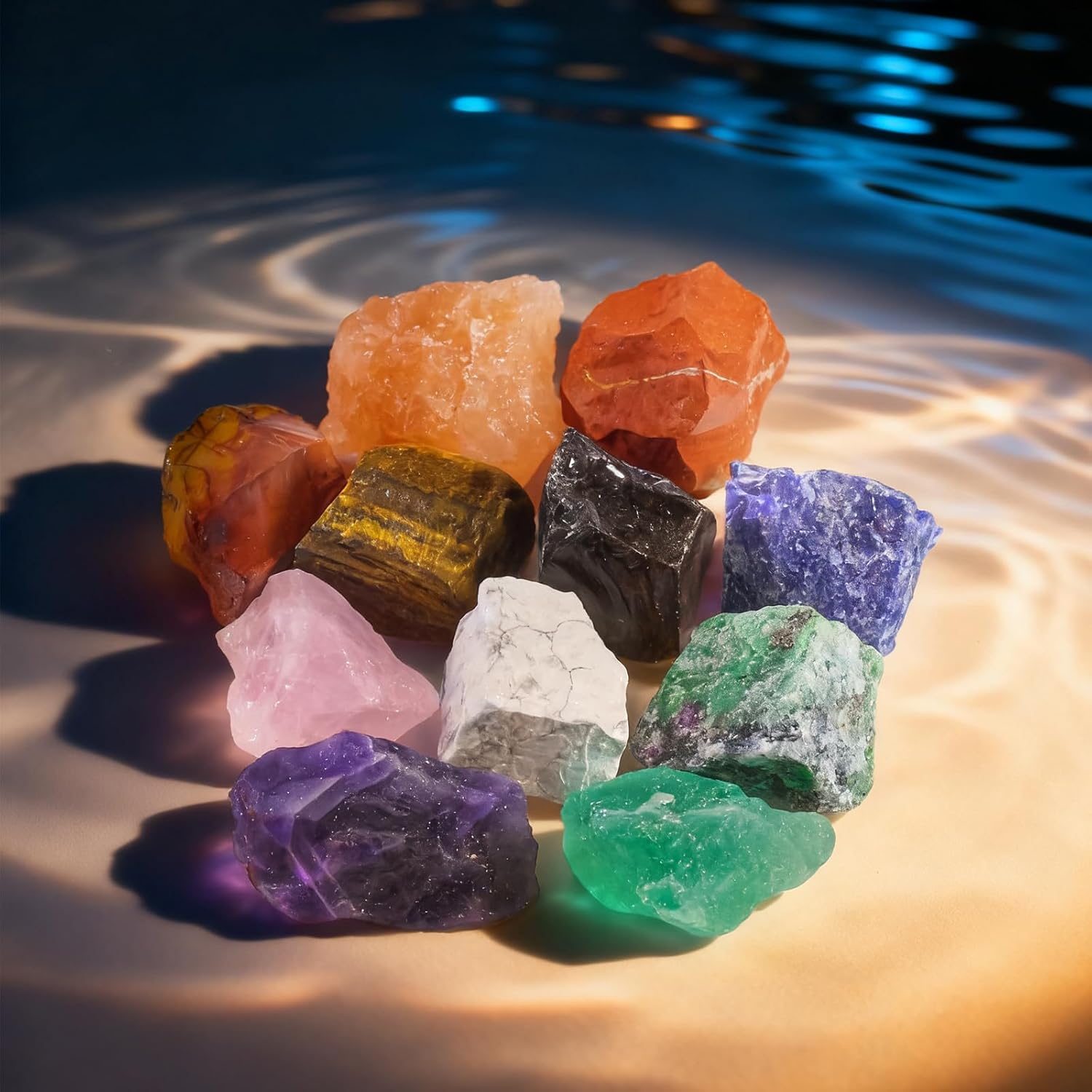 1 lbs Assorted Raw Crystals Bulk Colorful Healing Crystals and Stones,1" Large Gemstones for Tumbling Cabbing Fountain Decorative Reiki - Image 4