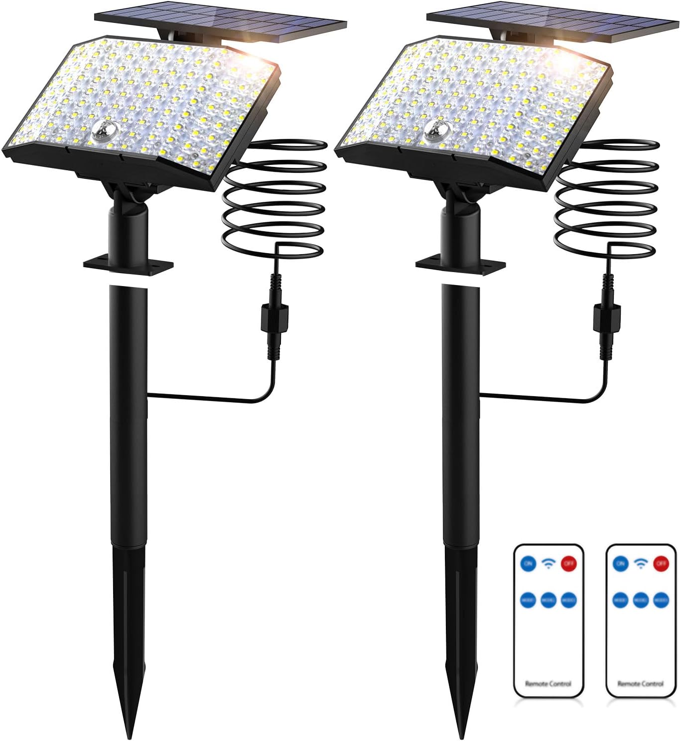 TANBABY 2 Pack Outdoor Solar Lights With Ground Stakes, 6000LM Motion
