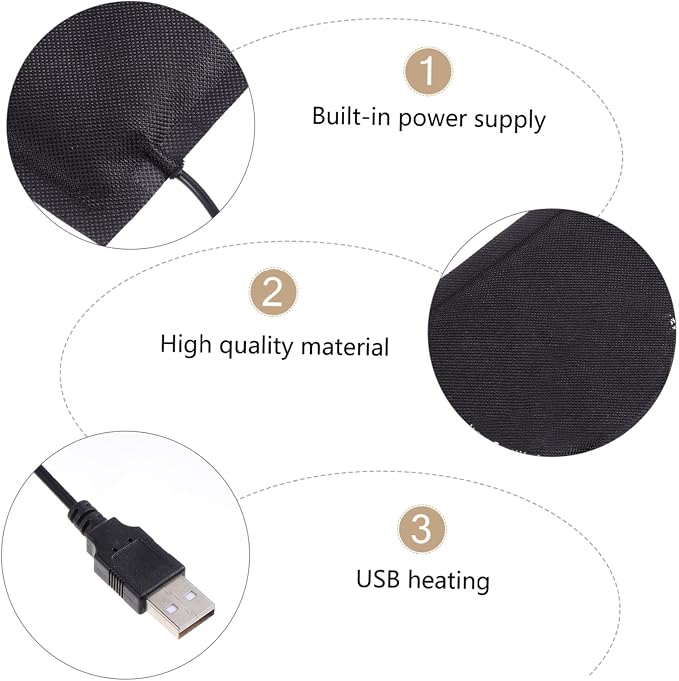 Alfombrilla calefactora USB para reptiles pequeña, calentador flexible para terrarios miniatura 3