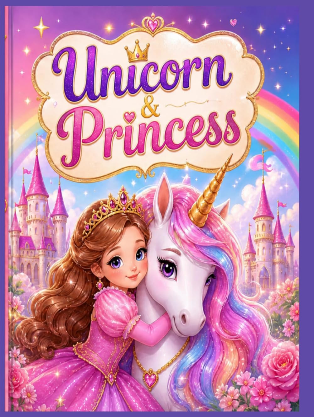 Unicorn & Princess Coloring Book: A Magical Adventure with Beautiful Princesses, Flying Unicorns, and Enchanted Castles for Girls Ages 4-8