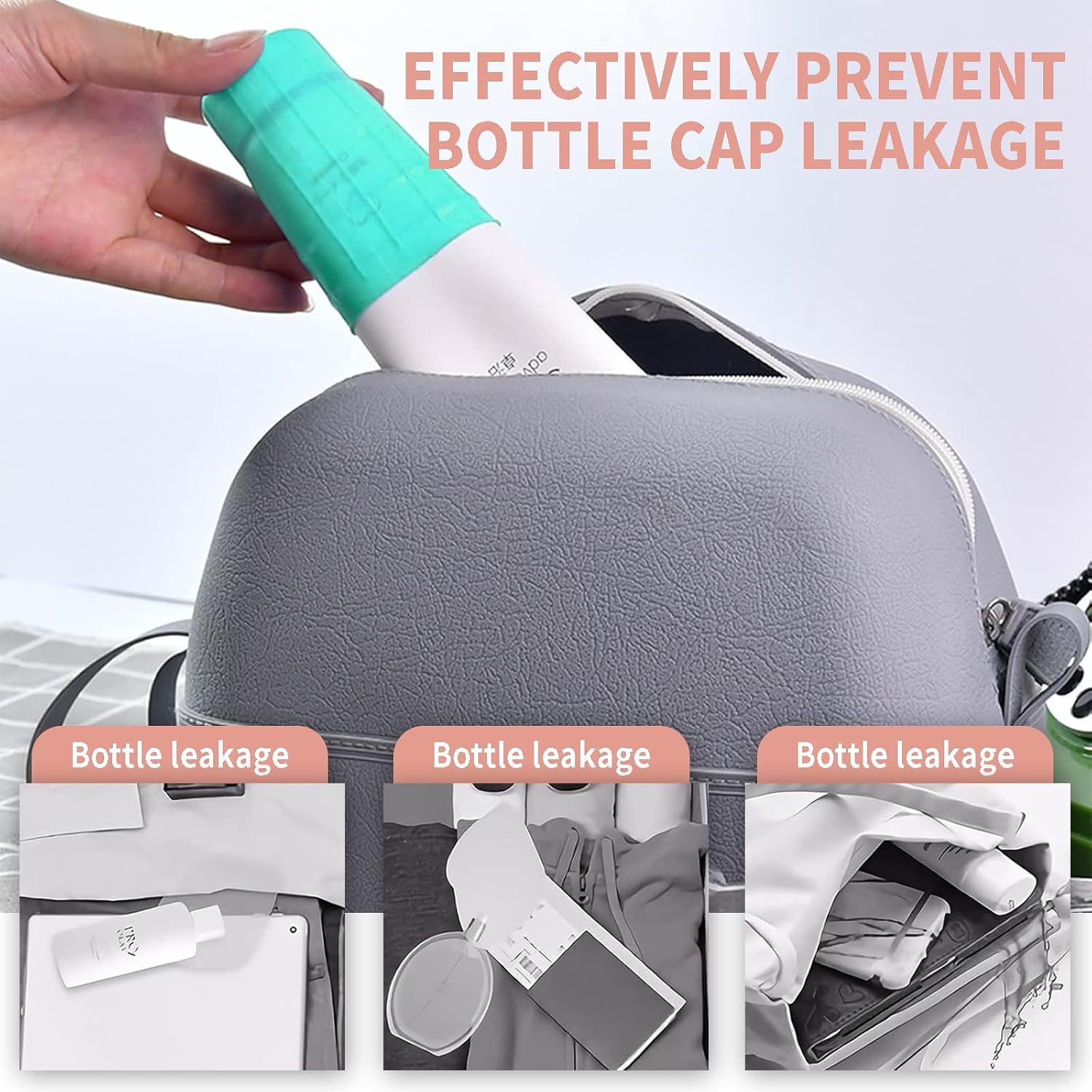 LAKSMI 8 Pack Silicone Bottle Covers, Travel Essentials Toiletries, Cruise Ship Essentials, Accessories Luggage, Travel Must Haves, Elastic Sleeves for Leak Proofing image 3