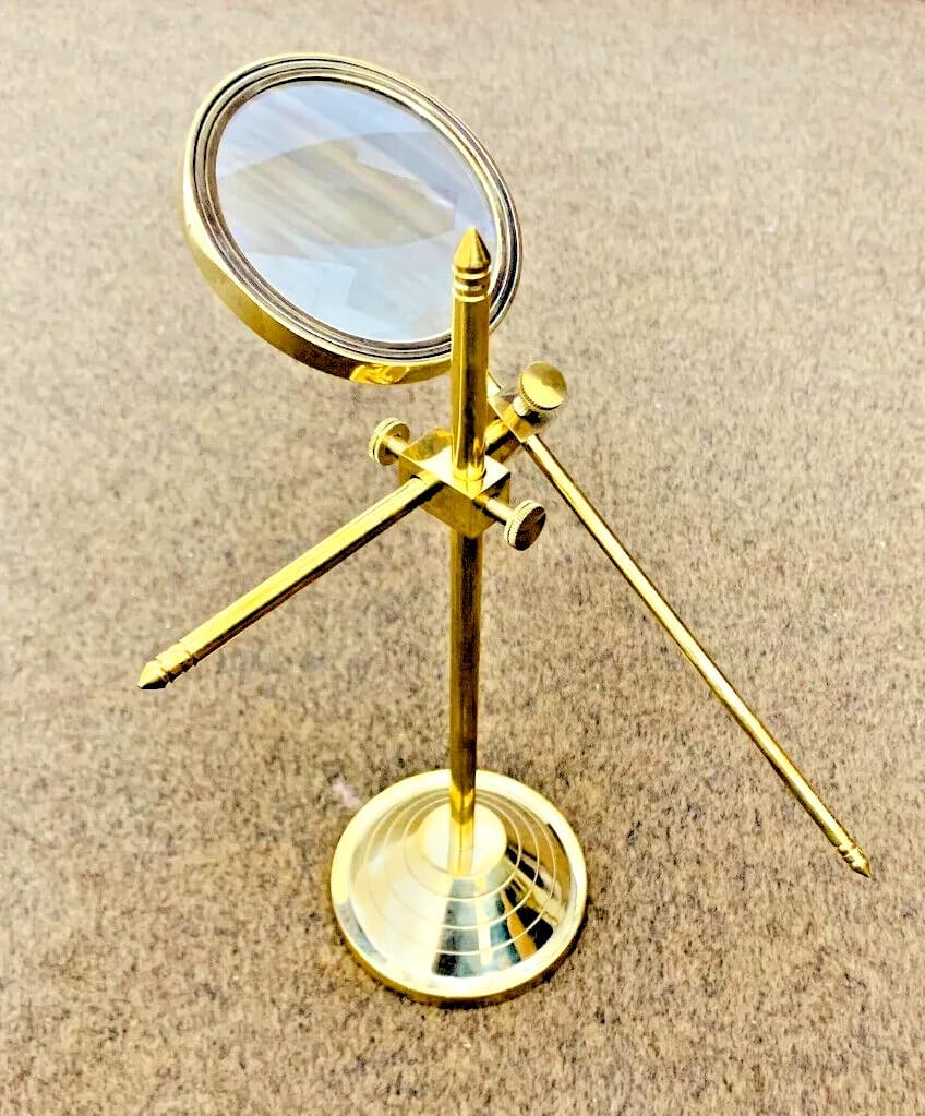 Amazon.com: Casa INDUSTRIES Brass Magnifier Glass for Reading Study ...