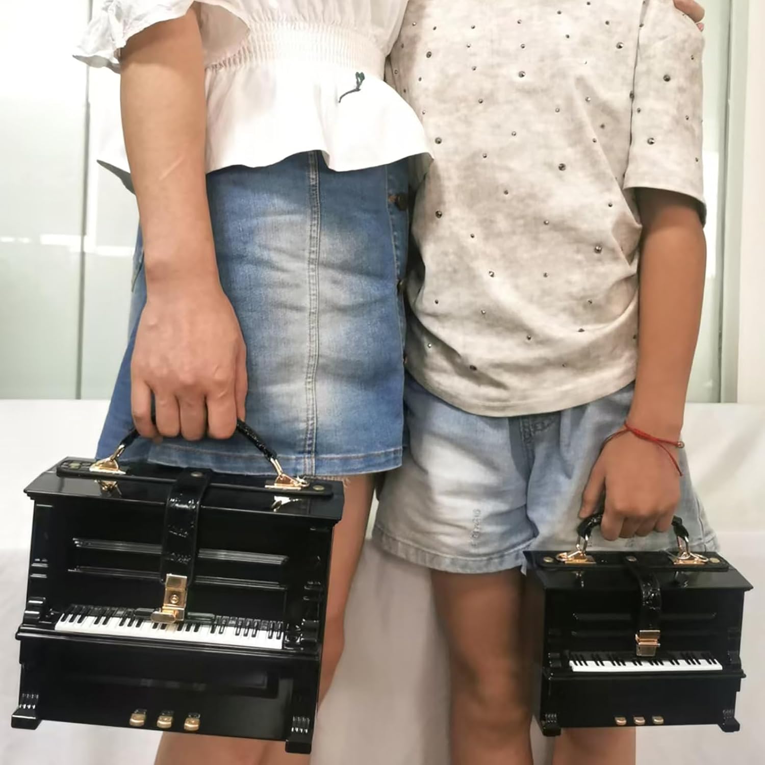 Women Acrylic Piano Shaped Crossbody Shoulder Bag Handbag Piano Purse - Image 3