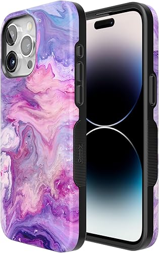 Vista 323 de Casely Funda para iPhone 15 Pro Jardín Secreto Flores mixtas Funda atrevida Compatible con MagSafe y botón de acción Jardín Secreto Floral