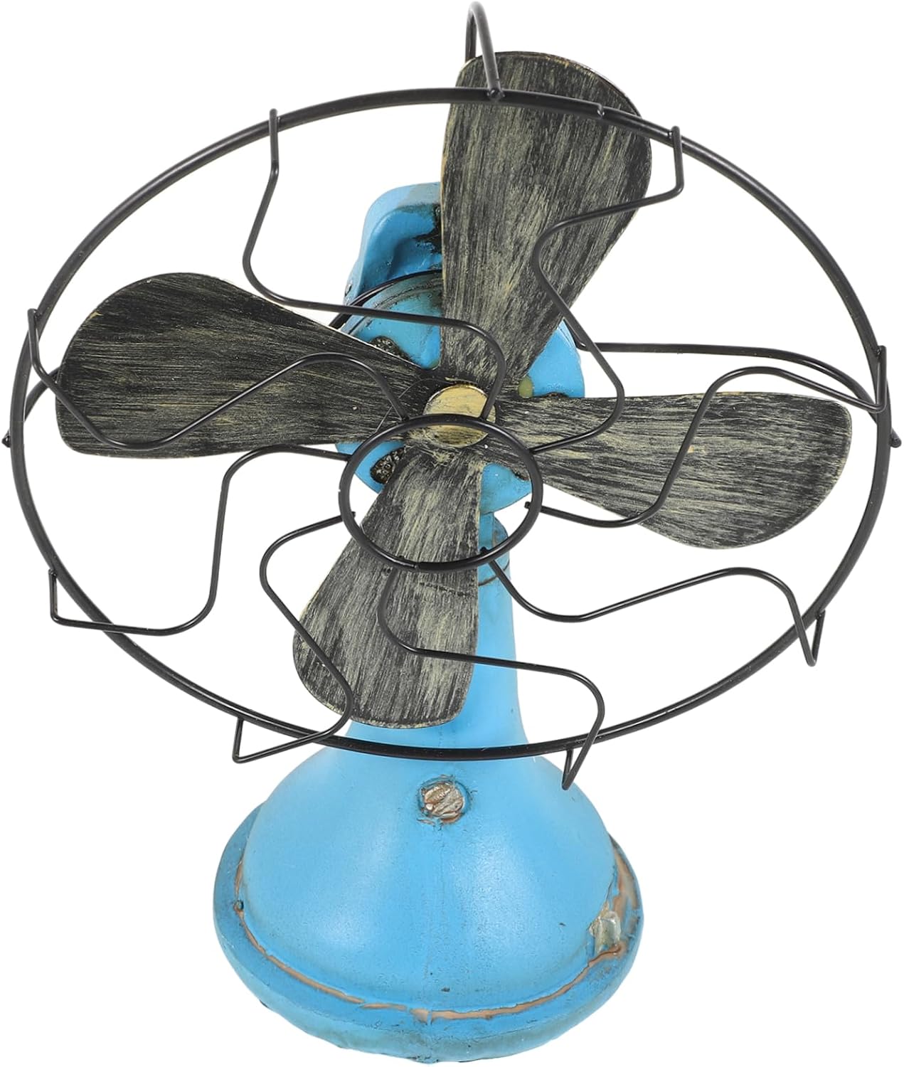 KICHOUSE Retro Fan Ornament Resin Statue Vintage Table Fan Desktop Decor for Mini House Decor Collector
