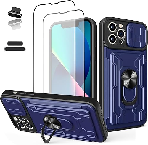Funda tipo cartera para Apple iPhone 13 Pro de 6.1 pulgadas, ranura para licencia de conducir para tarjeta de crédito, puerta corrediza, diseño