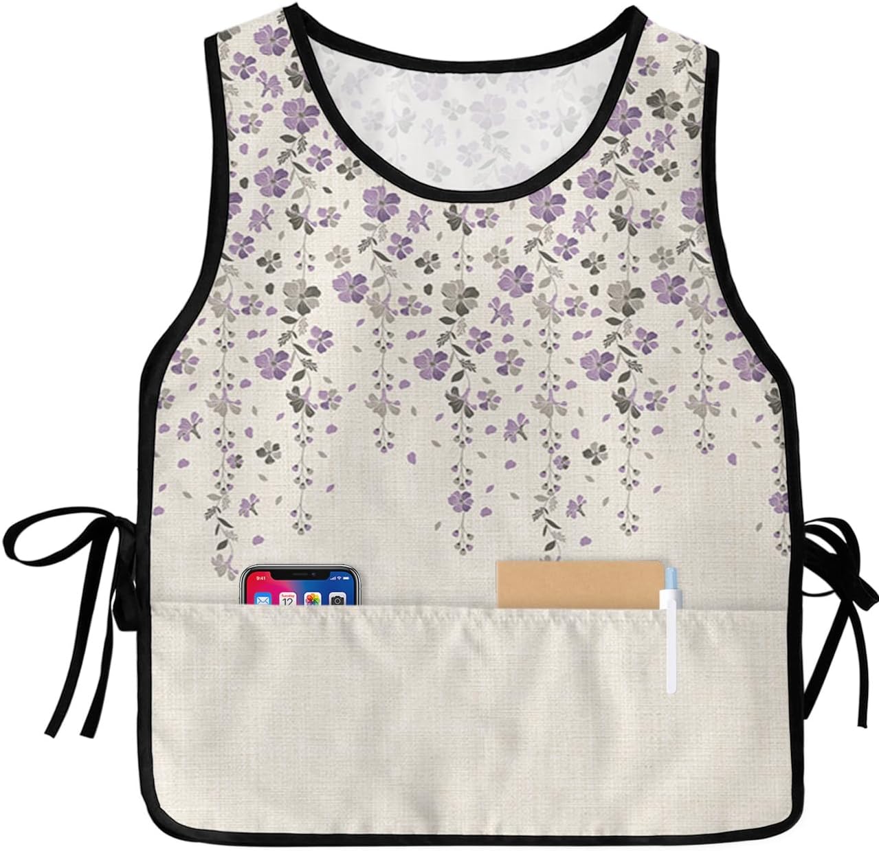Blue Red BBQ Cobbler Aprons with 2 Pockets for Women Men, Party Chicken Sandwich Vegetables Fruit Juice