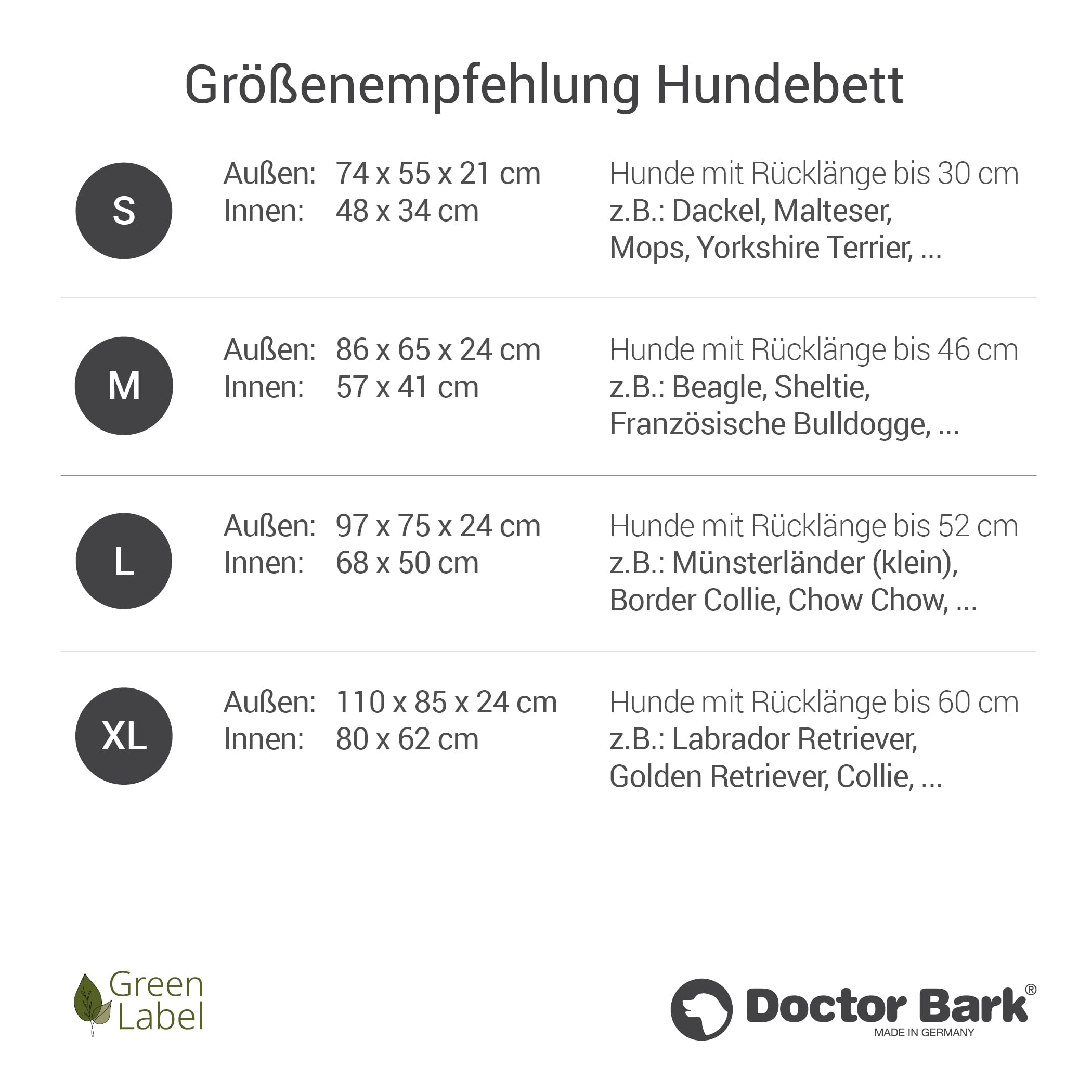 Doctor Bark Hundebett Kleine Hunde - Hundekörbchen Flauschig und Weich - Waschbar, Strapazierfähig, Kuschelig - Made in Germany - GreenLabel (S - 74x55 cm, Grau)
