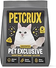 PetCrux Pet Exclusive White Sand Unscented Cat Litter | Made with The Highest Grade White Sand | Superior Odour Control | 99.9% Dust Free Scoopable (for Multiple Cats), 5kg