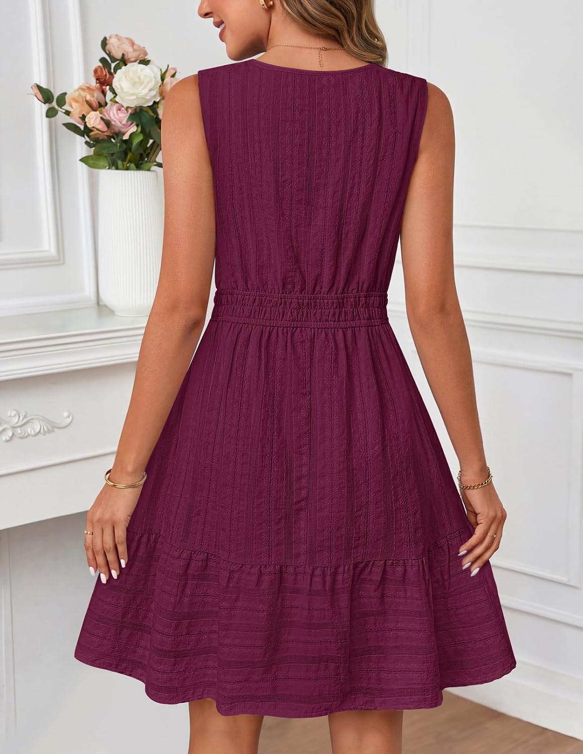  Womens Summer Casual Beach Vacation Sleeveless Mini Sundress 2026 thumbnail