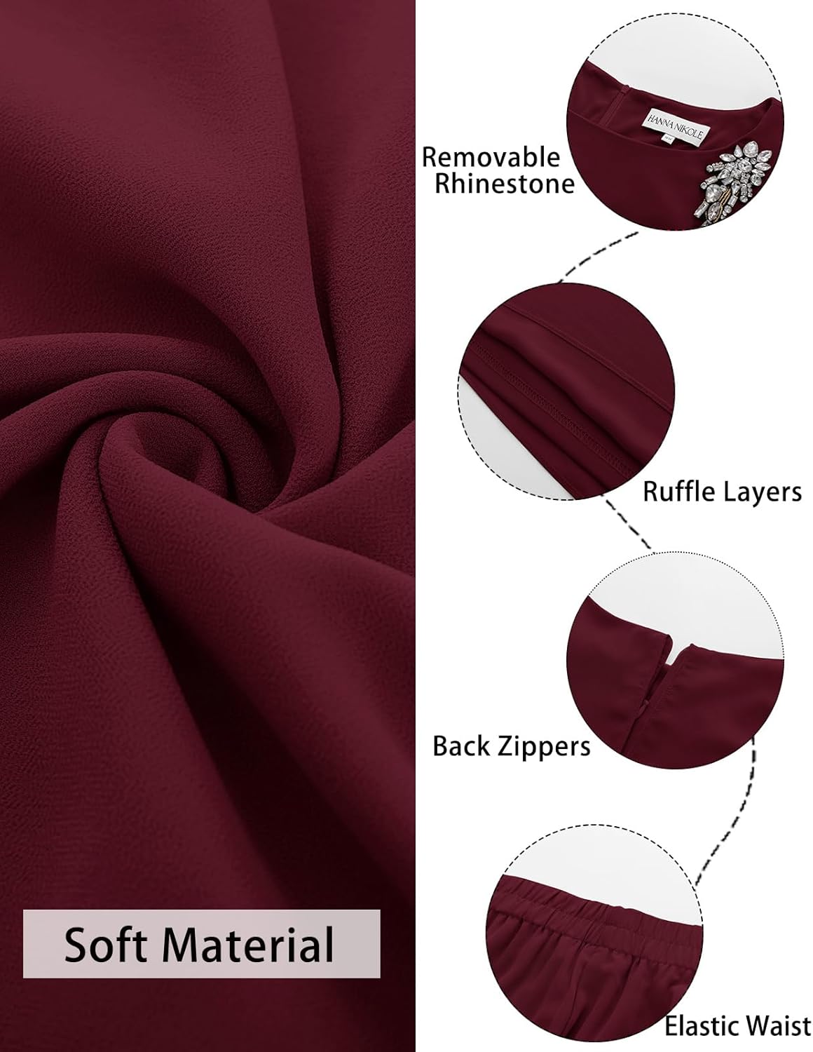 Hanna Nikole Plus Size Mother of Bride Pant Suits 2 Piece Chiffon Sets Ruffle Layers Wedding Guest Outfit - Image 4