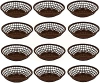 Vista 7 de Cesta redonda de comida rápida de 8 pulgadas, de plástico negro, juego de 12 - Freír comida rápida reutilizable servicio de alimentos Restaurante