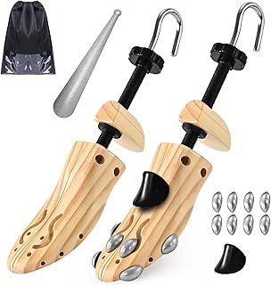 Wooden Shoe Stretcher, Pair 4 Way Wooden Shoe Tree Extender for Women and Men