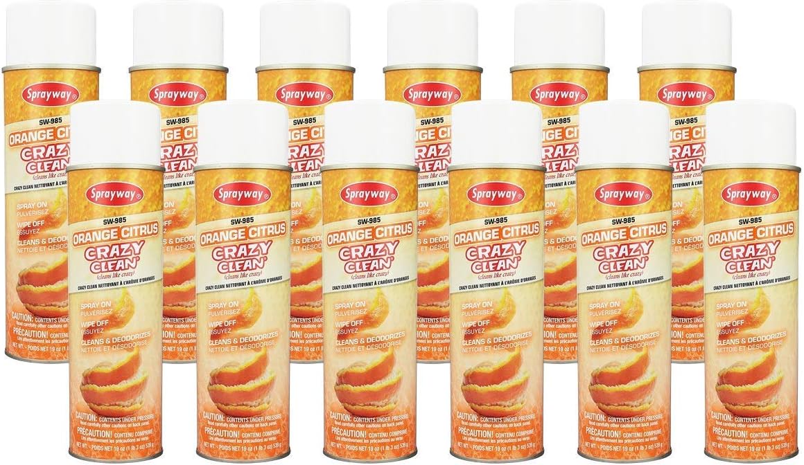 SpraywaySW985-12PK Orange Citrus Crazy Clean, 19oz, Pack of 12 , WHITE