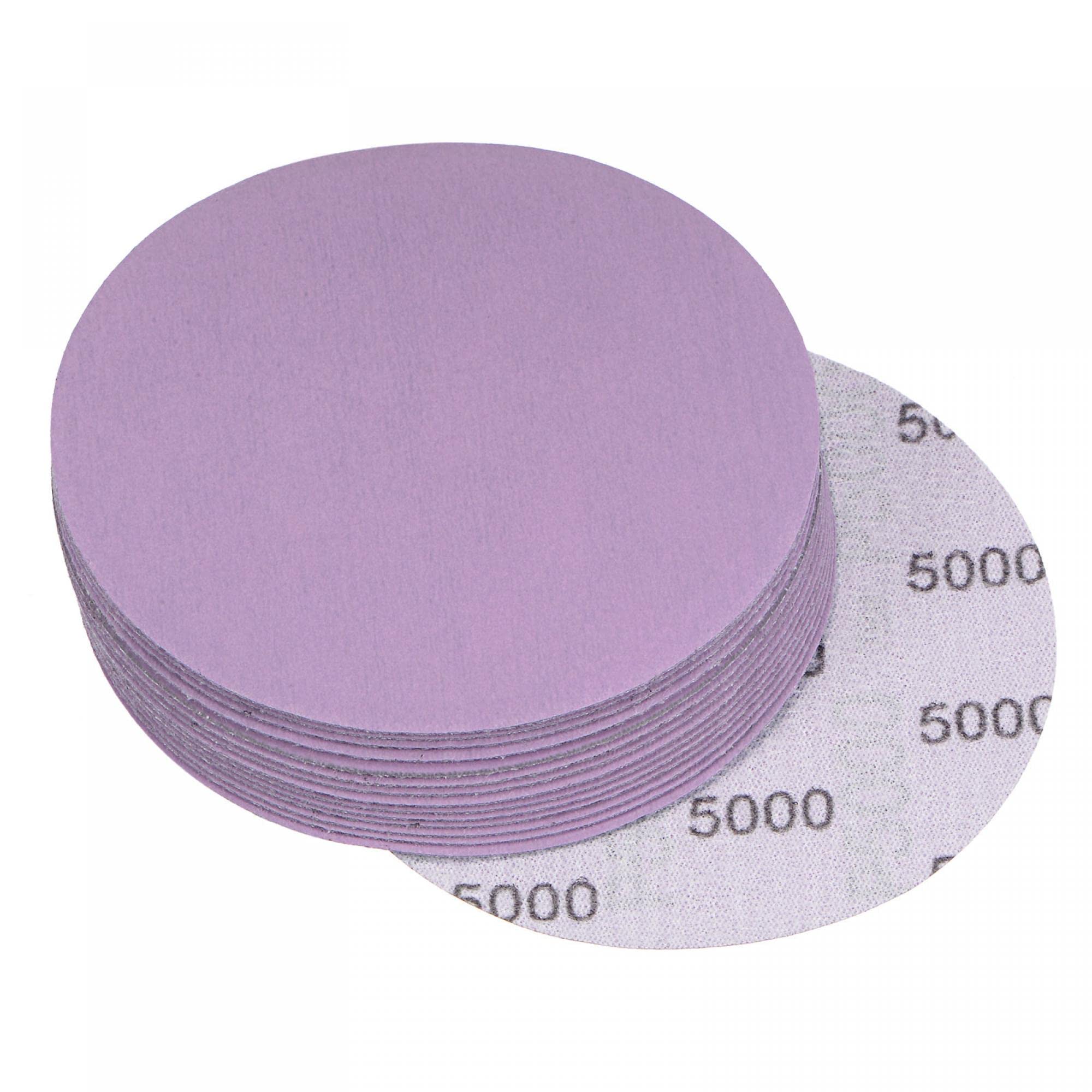 sourcing map 15Pcs 10 pollici viola dischi abrasivi 60 grana gancio e anello professionale ossido di alluminio carta sabbiosa bagnato asciutto lucido per legno metallo vernice finitura