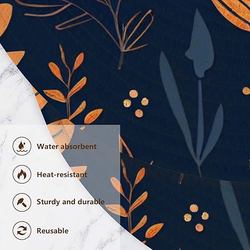 Miniatura 3 de 3 Pcs Pot Holder Trivet Mats Blue and Yellow Theme Plants for Hot Pots and Pans 15in Cotton Thread Weave Dish Holder for Hot Pot Camper Must Haves