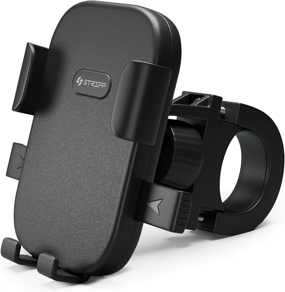 STRIFF UltraMount Bike Mobile Holder with Push Button Release, Adjustable Height, 360° Rotation, One-Hand Lock, Anti-Shake...