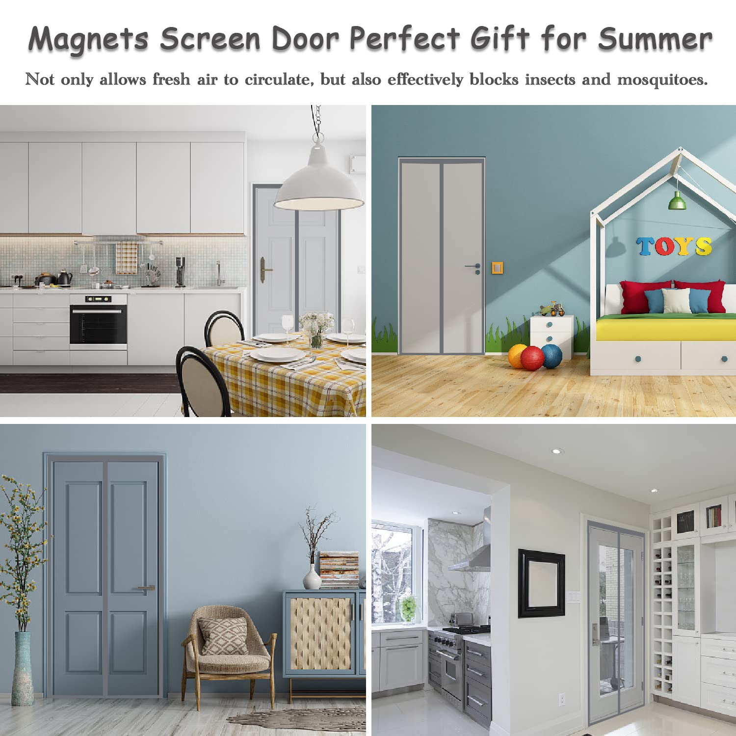 Magnet Fliegengitter Tür 100x205cm - Insektenschutz Ohne Bohren Für Balkon & Terrasse