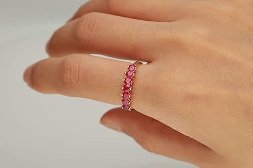 Miniatura 3 de Gin and Grace Anillo de oro amarillo de 14 quilates Mozambique genuino de 1.74 quilates de rubí para mujer Joyería de rubí con forma ética
