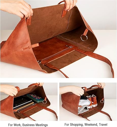 Miniatura 3 de Leather Tote Bag, Oversized Hobo Bags, Large Tote Bag for Women Work, Vegan Leather Handbags Travel, Tote Bags for School