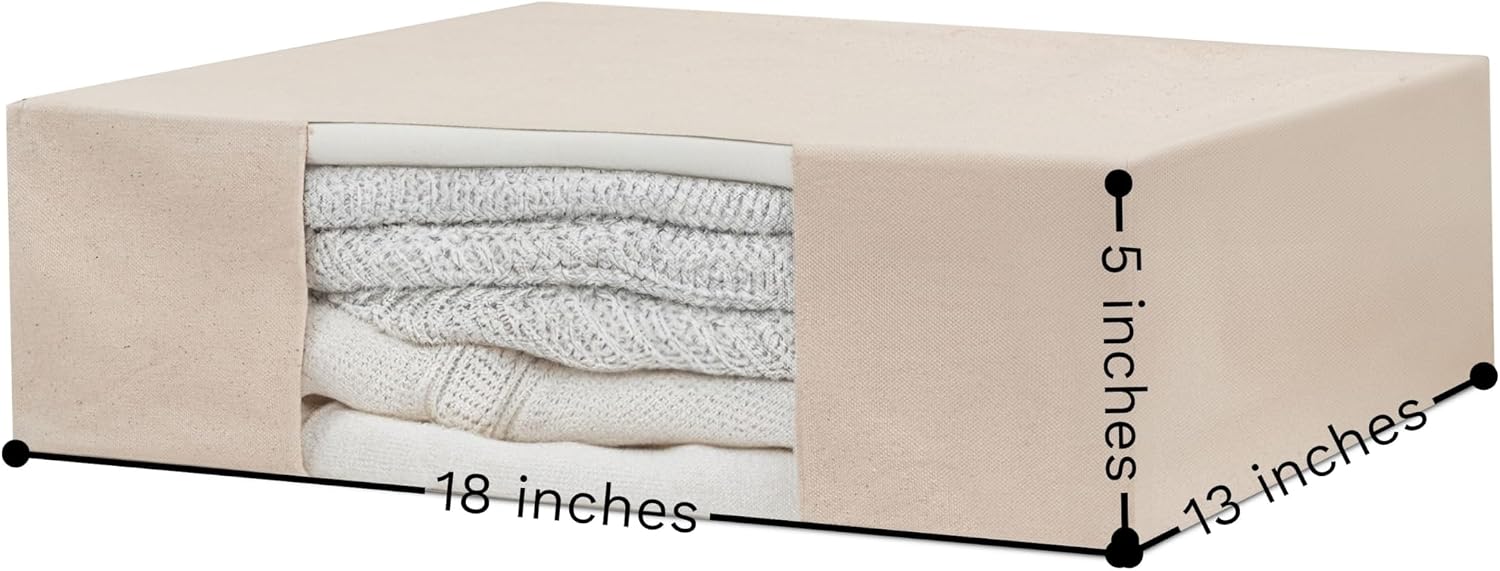 Cotton Sweaters and Sweatshirts Storage Bags - Zipper Closure, 100% Canvas Sturdy Cotton, Washable, Reusable, Breathable and Air-Tight Garment, Wedding Dress, Sarees Storage Bags (3 Bags)