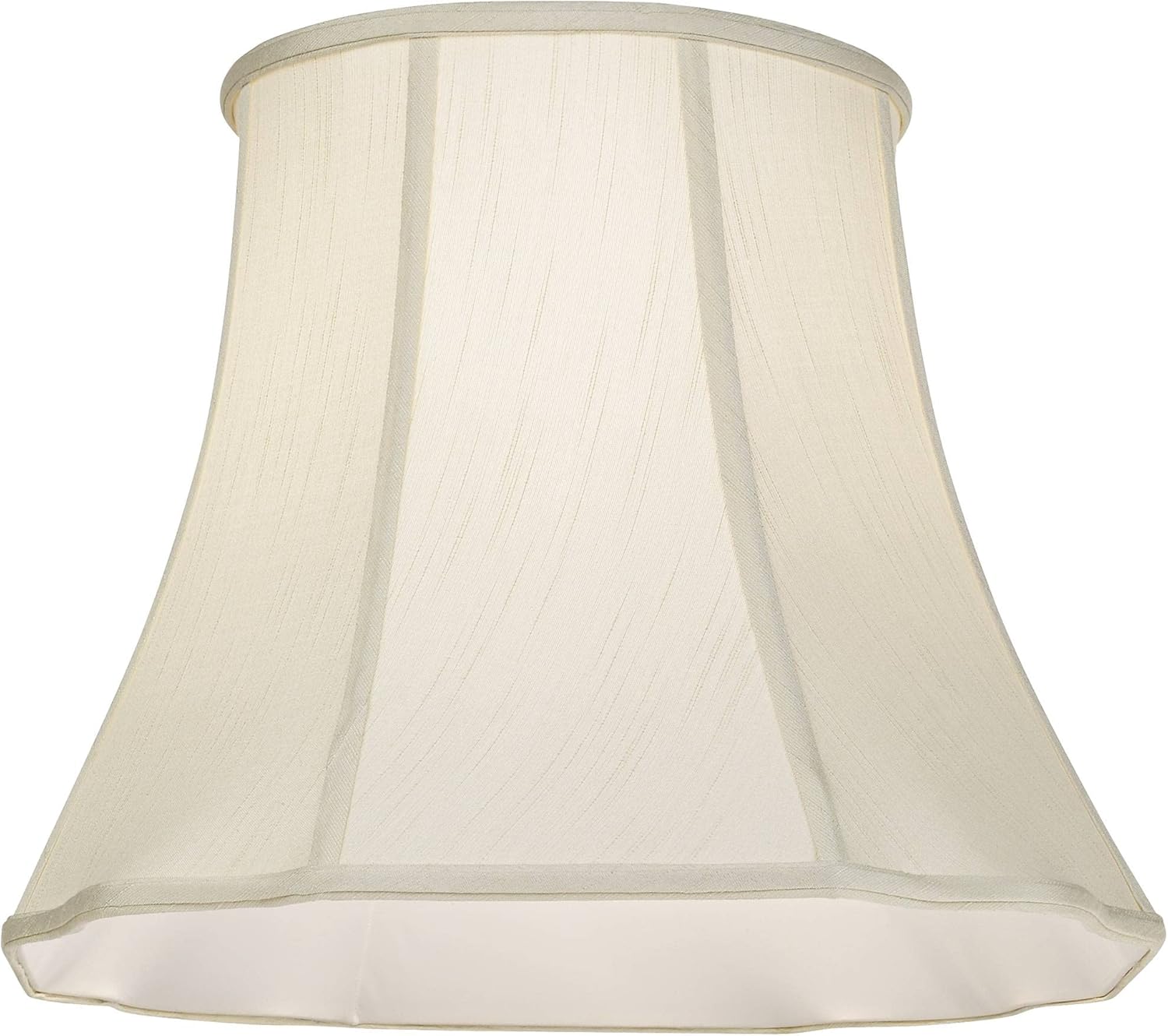 Set of 2 Bell Lamp Shades Cream Curve Cut Corner Large 11" Top x 18" Bottom x 15" High Spider with Replacement Harp and Finial Fitting - Imperial Shade