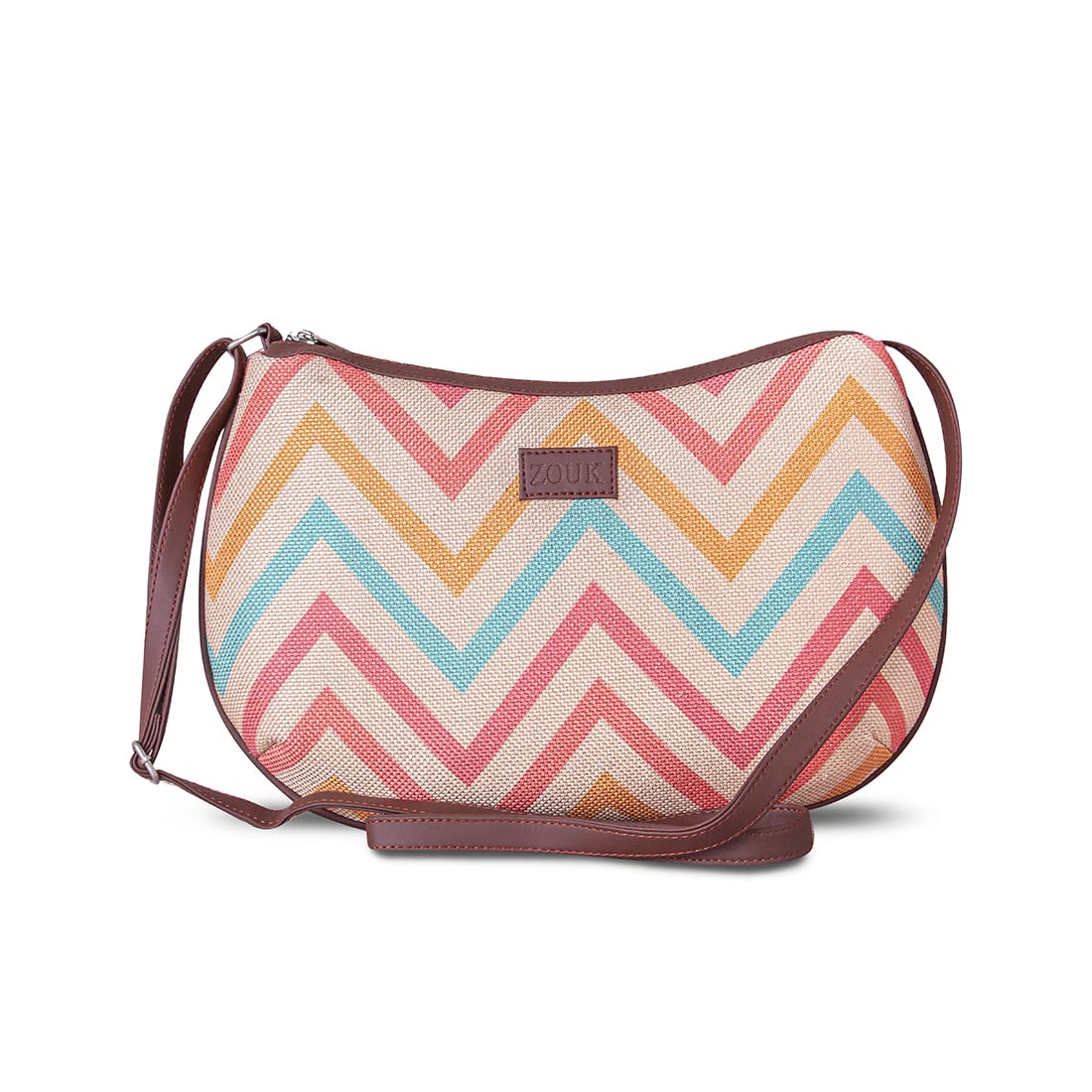 ZOUK Womens Handcrafted Multicolour Beach Sling Bag for Office and College Bag (B09T3KX23Z) Amazon Price History, Amazon Price Tracker