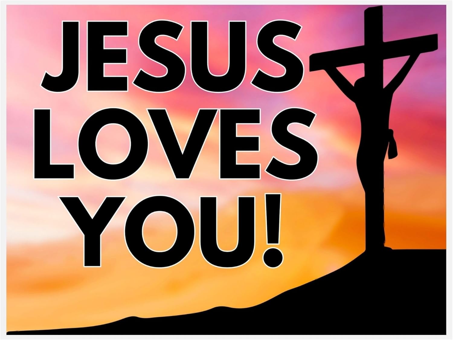 Double Sided Evangelism Street Ministry Sign, Water proof, Durable material for long term use, Double Sided! (Cross of Jesus)