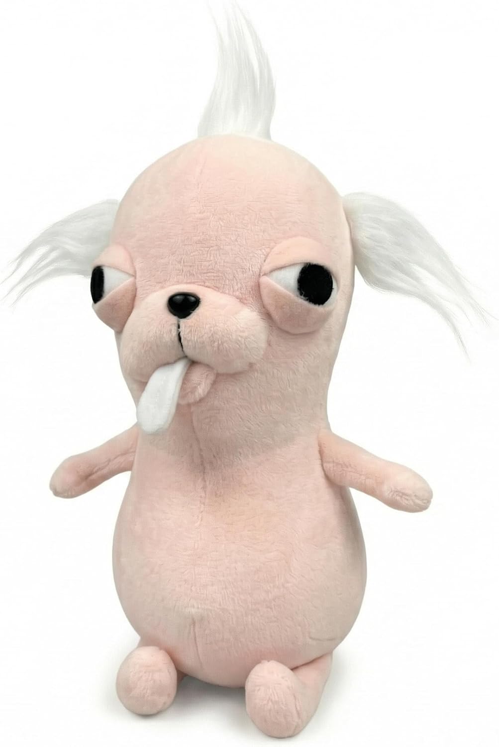 RichRabbit Funny Chihuahua Dog Plush Toy，Cute Soft Stuffed Animal with Big White Eyes & Tongue Out, Premium Fluffy Material, Ideal Gift for Kids & Adorable Bedroom Decor(White 10-in)