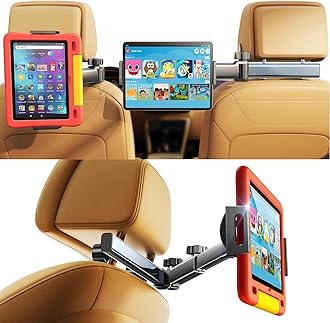 LISEN Car Tablet Holder Rear Seat Telescopic Arm Headrest Tablet Holder Anti-slip Ipad Car Holder Stand Car Headrest 360° Rotatable Car Supply for iPad Pro/Air/Mini/Galaxy/Fire 4.7-11 Inch Tablet