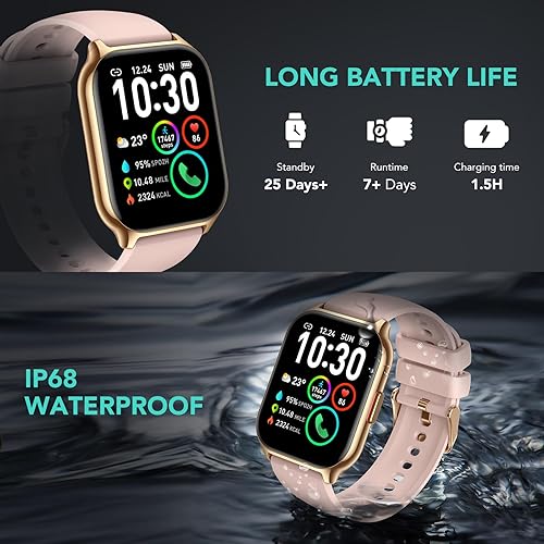 Miniatura 7 de SKG Reloj inteligente para hombres y mujeres (respuestahacer llamadas) 1.95 pulgadas Smartwatch para Android iPhone, 123+ rastreador de fitness