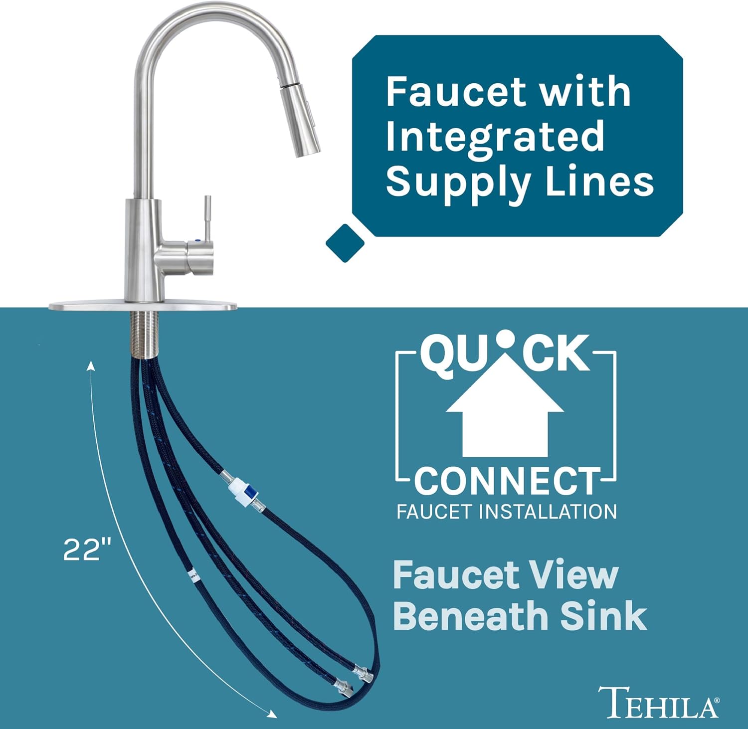 Laundry Sink Utility Tub With High Arc Stainless Steel Pull Down Faucet By JS Jackson Supplies, Heavy Duty Sinks With Installation Kit for Washing Room, Workshop, Basement, Garage, Slop Sink, Grey Tub