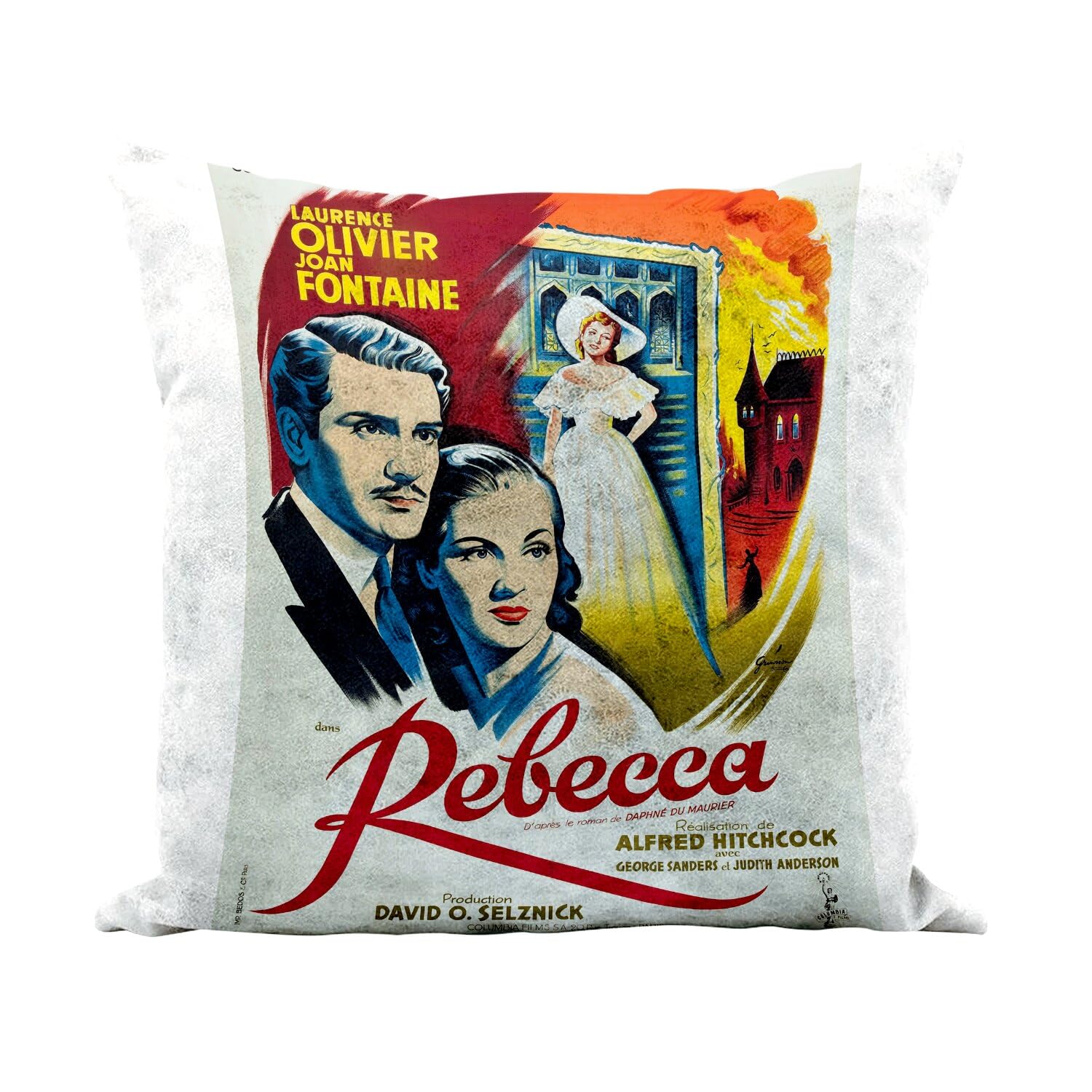 Coussin rétro Rebecca en similicuir blanc 40x40 cm pour déco originale